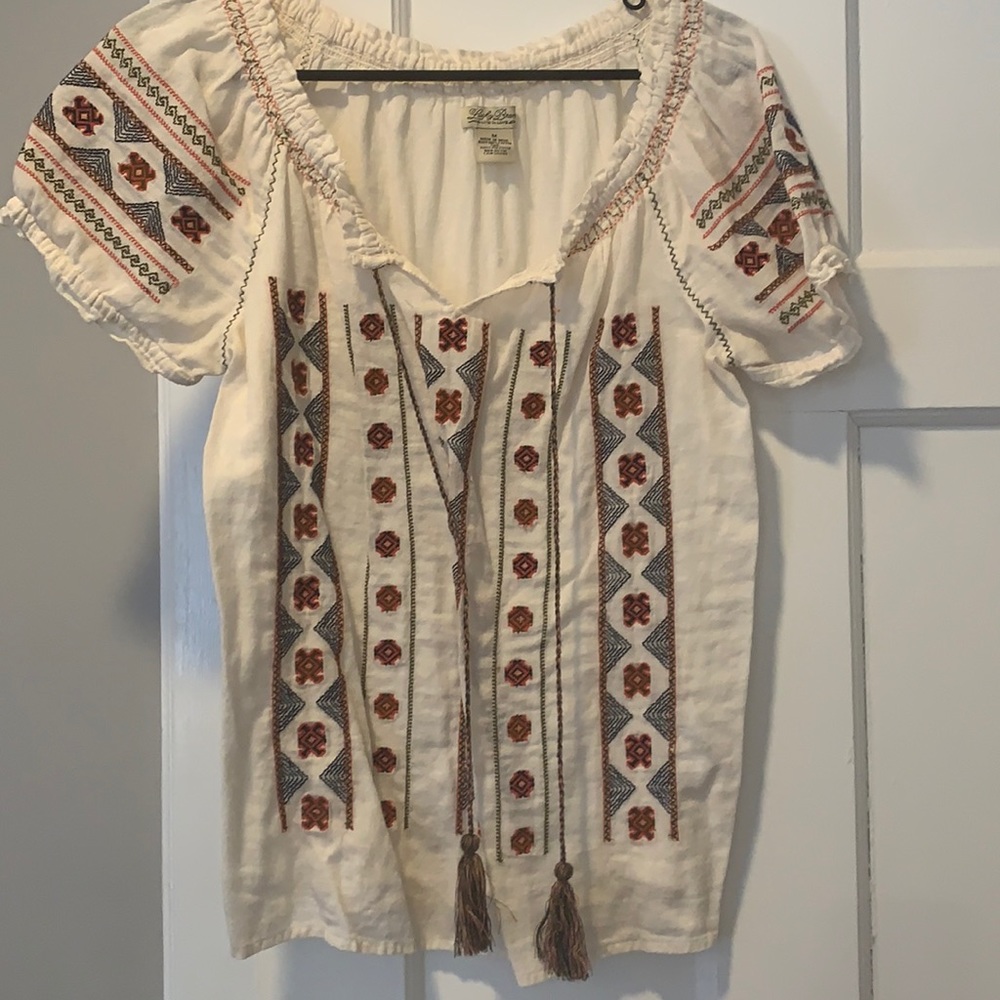 Lucky brand peasant blouse